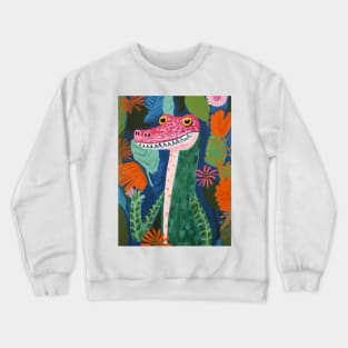 Crocodile and flowers Crewneck Sweatshirt